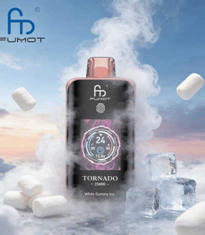 White Gummy Ice RandM Tornado 25000 Puffs