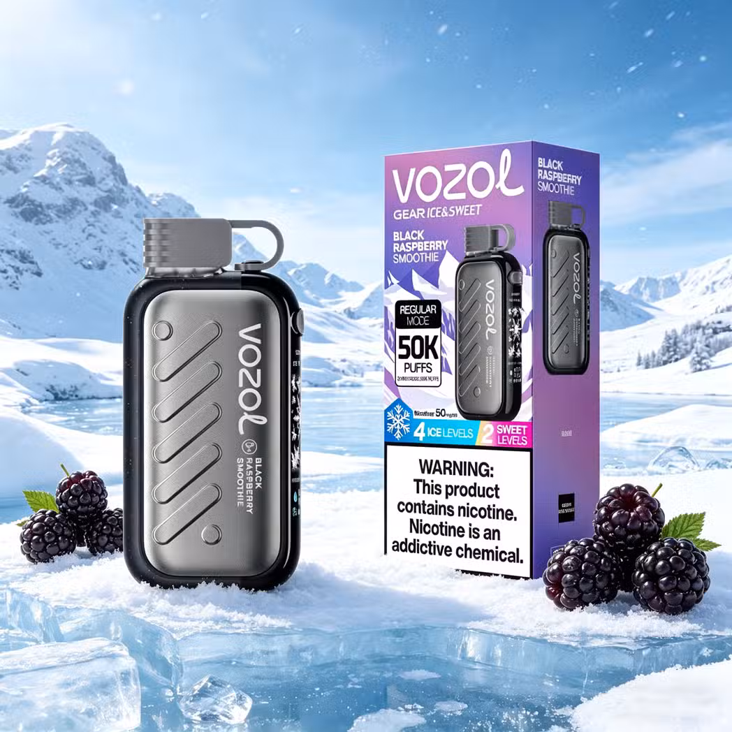 Black Raspberry Smoothie Vozol Gear Ice & Sweet 50K Puffs 100% Authentic EU Warehouse