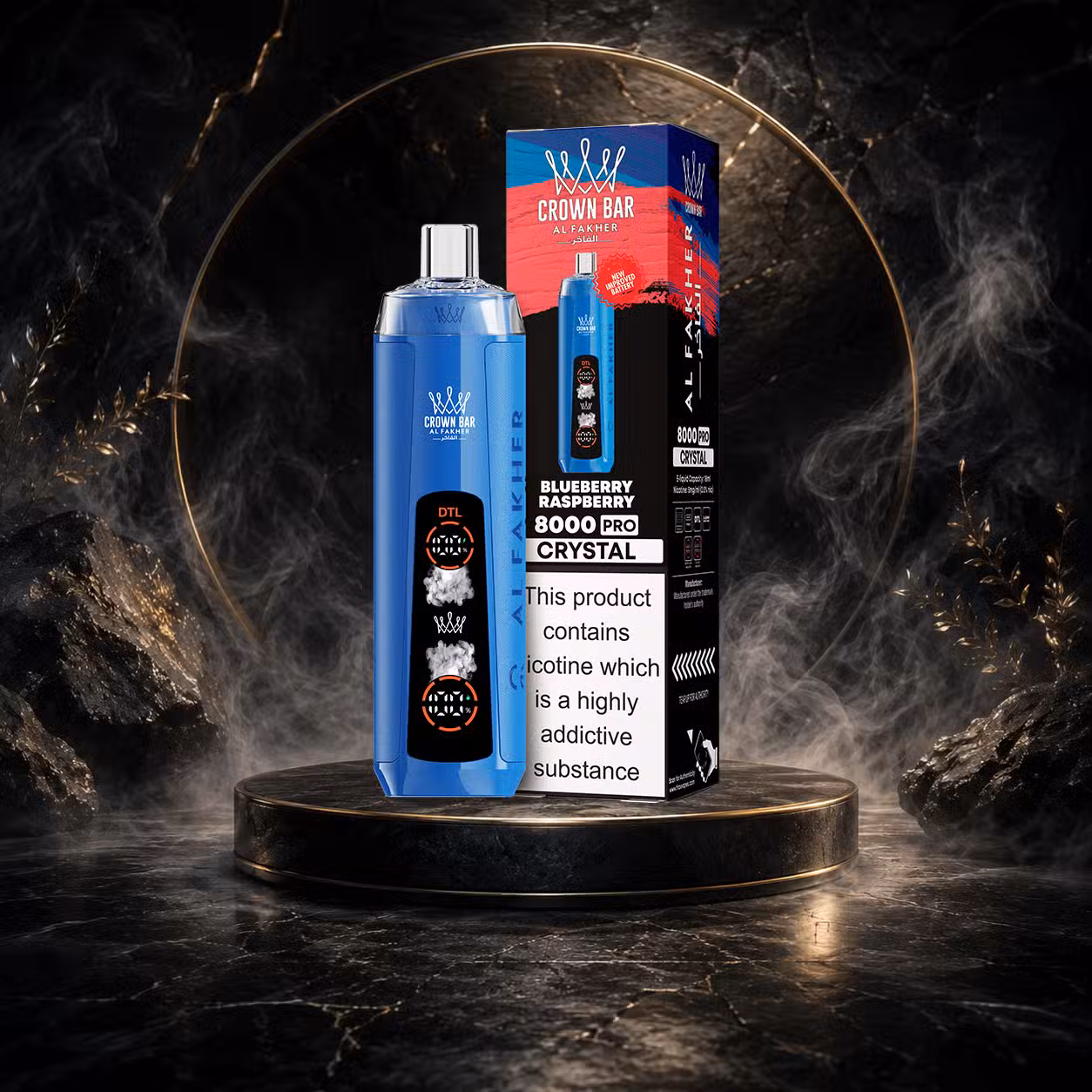 AL Fakher Crystal 8000 Puffs-BLUEBERRY RASPBERRY AL Fakher Crystal 8000 Puffs-BLUEBERRY RASPBERRY
