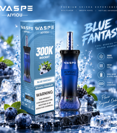 Waspe Shisha Hookah 300K Puffs-Blue Fantasy