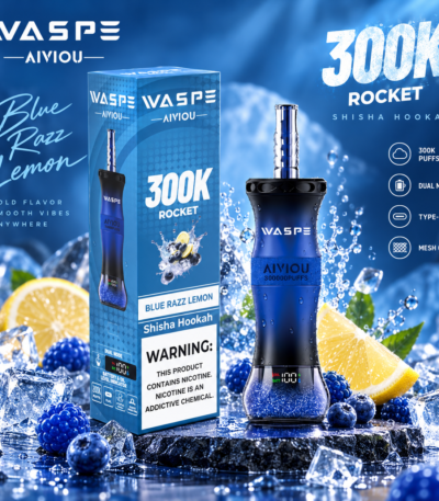 Waspe Shisha Hookah 300K Puffs-Blue Razz Lemon