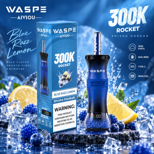Waspe Shisha Hookah 300K Puffs-Blue Razz Lemon