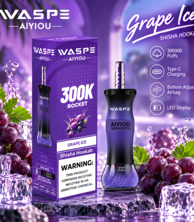 Waspe Shisha Hookah 300K Puffs-Grape Ice