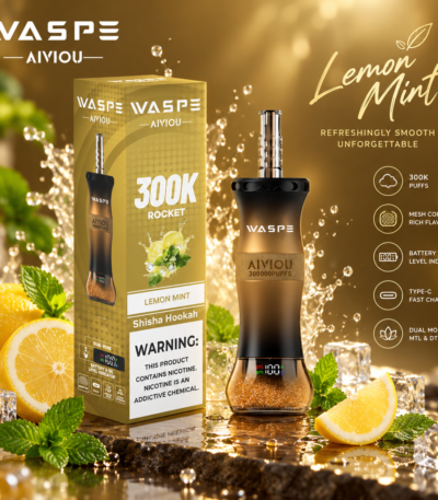 Waspe Shisha Hookah 300K Puffs-Lemon Mint