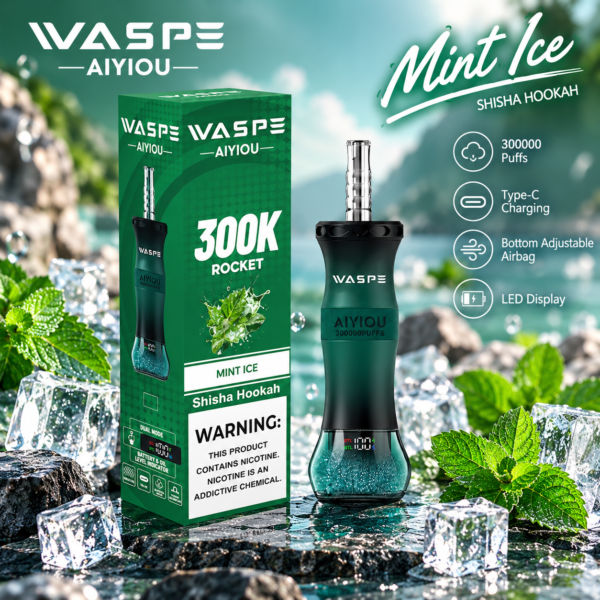 Waspe Shisha Hookah 300K Puffs-Mint Ice