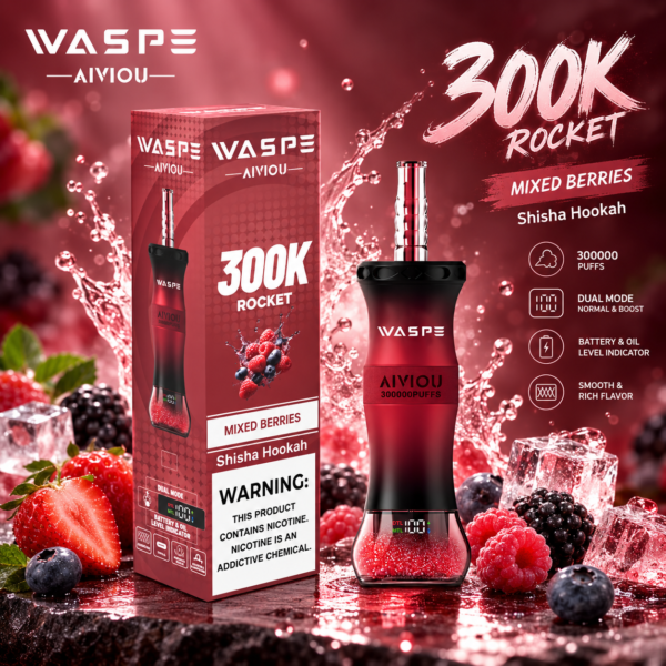 Waspe Shisha Hookah 300K Puffs-Mixed Berries