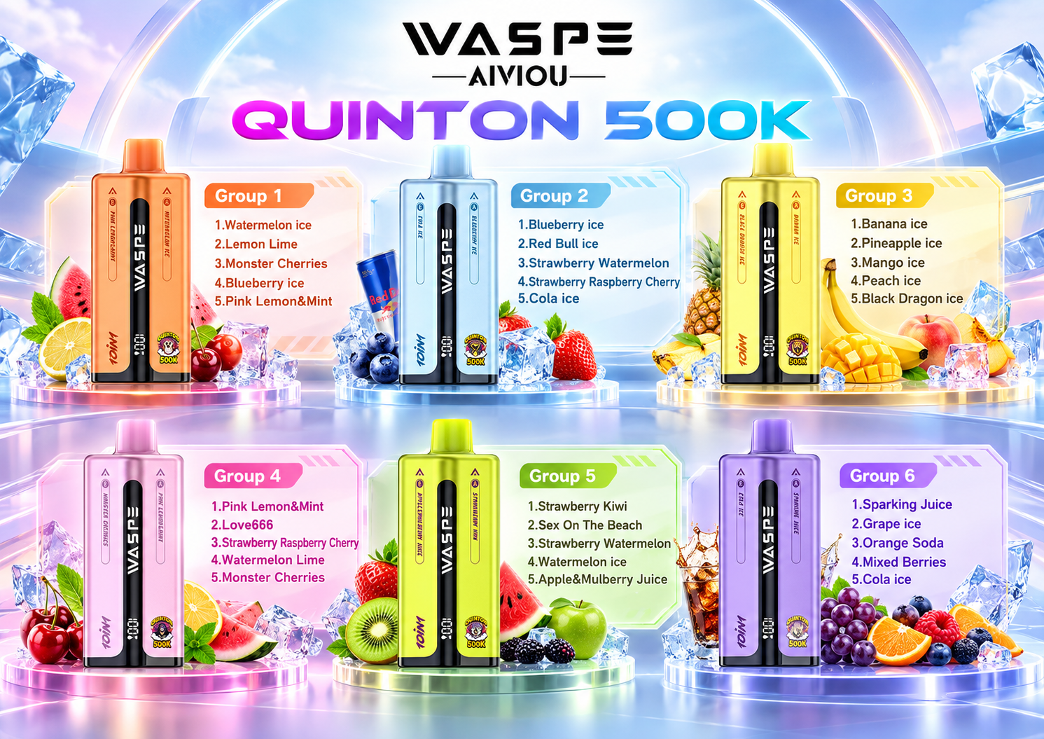 Waspe 10in1 Quinton 500K Puffs Flavor